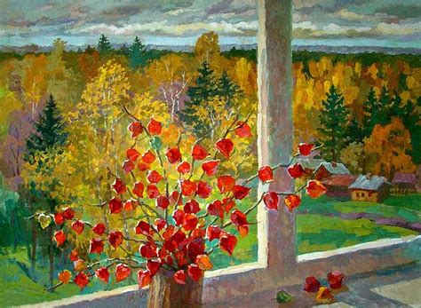 Павел Вольфсон. Физалис. Осень за окном. | Window art, Painting, Art ...