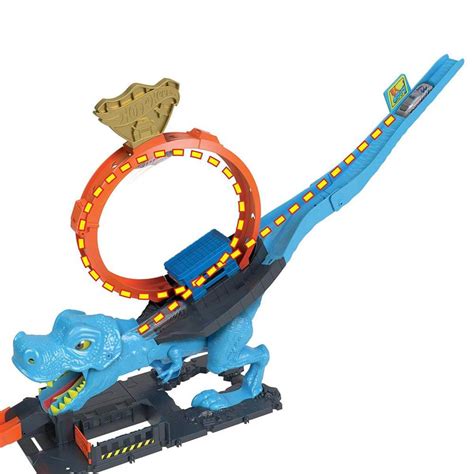 Hot Wheels City T Rex Loop Ve Akrobasi Oyun Seti 1 Oyuncak Arabalı Parkur Seti HKX42 Toptan