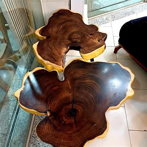 خرید و قیمت میز عسلی روستیک چوب کهور قطر کمیاب 80cm از غرفه چوب کده کاج
