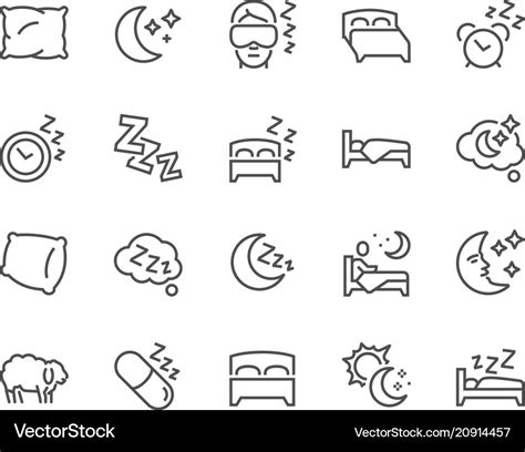 Line Sleep Icons Royalty Free Vector Image Vectorstock