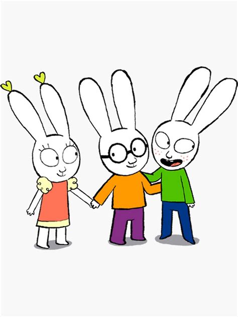 Simon Rabbit Kids Cartoon 2023 Sticker For Sale By Bakeno Redbubble