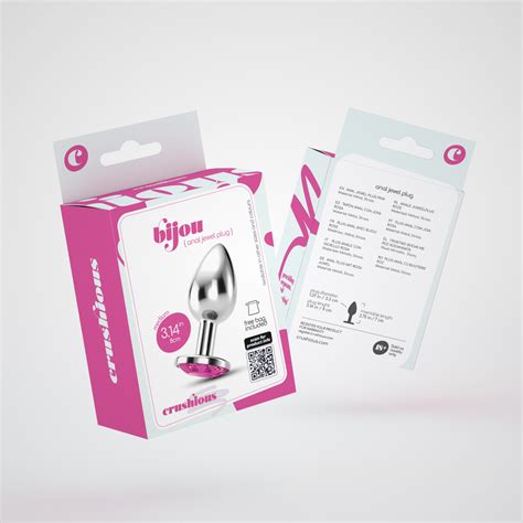 PACK DE PLUG ANAL BIJOU ROSE MOYEN CRUSHIOUS AVEC SAC VELOUTÉ GR