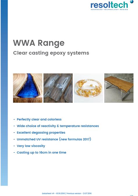 Transparent epoxy casting resin WWA Range BÜFA