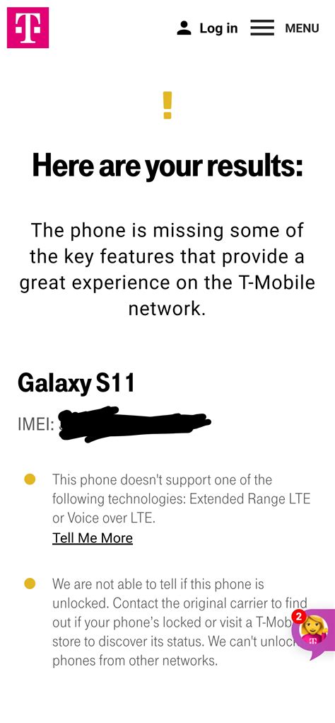 Fun Fact: T-Mobile's BYOD IMEI checker still calls the Galaxy S20