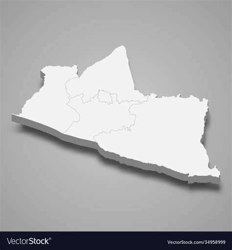 3d Isometric Map Yogyakarta Is A Province Of Vector Image