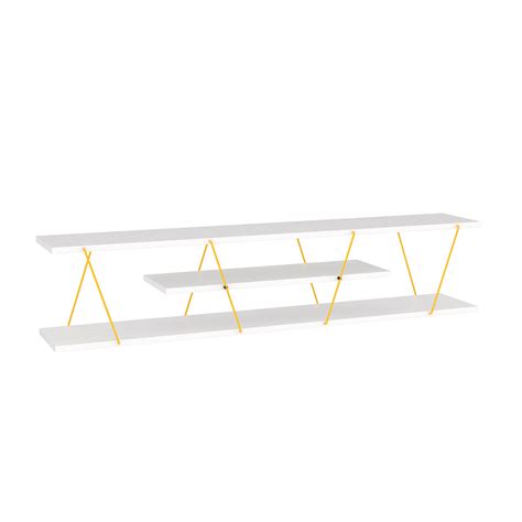 Cosotower Mid Century Modern Tv Stand 4 Shelves Open Storage Metal