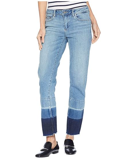 TWO By Vince Camuto Light Indigo Color Block Release Hem Crop Jeans In