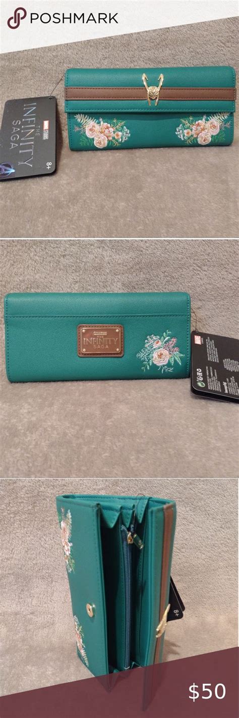 Loungefly Marvel Infinity Saga Embroidered Floral Loki Wallet