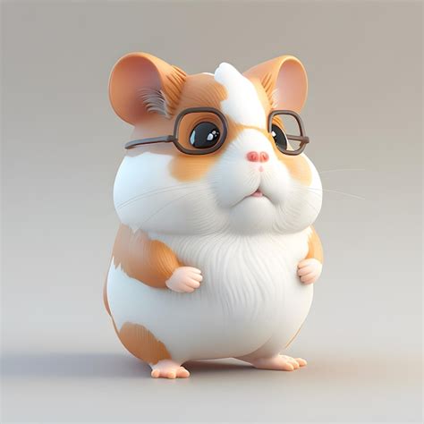 Premium Photo Cute Hamster Character Design Generative Ai