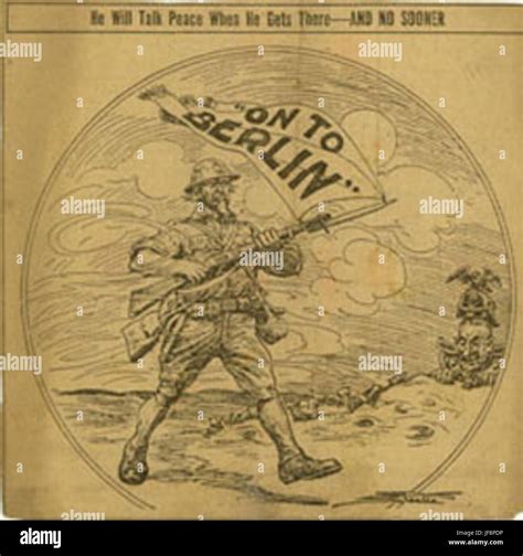 World War I Recruitment Cartoon Urging Men To Join The Fight Featuring