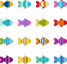 Various Cute Fishes Collection Royalty Free Vector Image