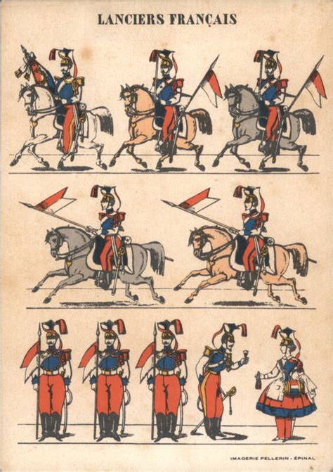 French Lancers Military Postcard