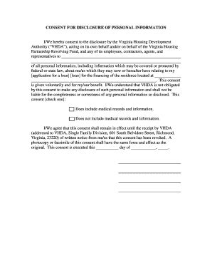 Fillable Online Consent For Disclosure Of Personal Information Fax