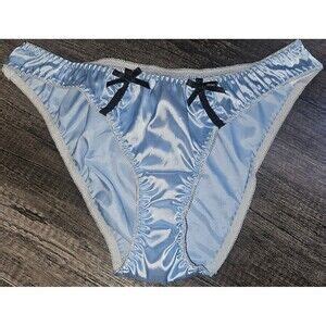 Victoria S Secret Intimates Sleepwear Vintage Style Bikini Liquid Satin Panties Xl Blue