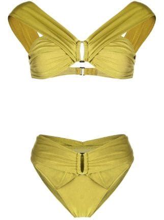 Noire Swimwear Ruched Detail Bikini Set Farfetch