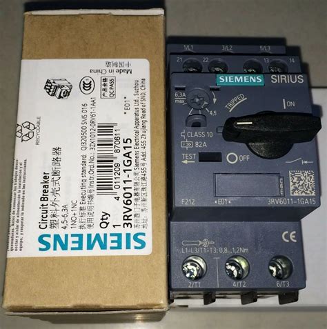 1pc Siemens 3RV6011 1GA15 4 5 6 3A Circuit Breaker Free Shipping