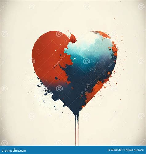 Explosive Passion: Dynamic Illustration of a Bursting Heart Stock