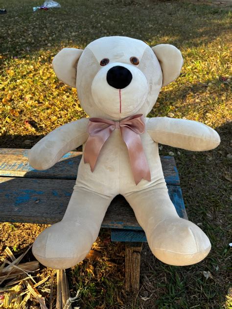 Urso de Pelúcia Bicho cm Criança Presente Laço Nude Elo