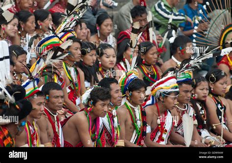 The Image Of Angami Naga Tribe Men At Hornbill Festival Nagaland Inda