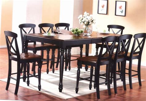 Two-Tone Finish Modern 9Pc Counter Height Dining Set