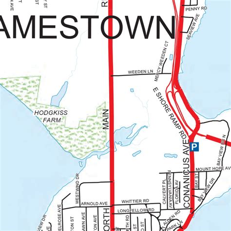 Highway Map Of Newport County Jamestown Rhode Island By Avenza