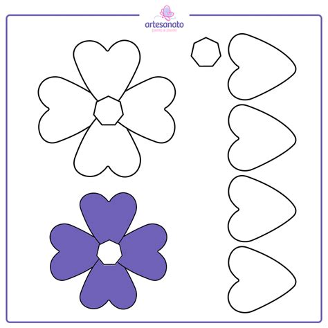 Molde De Flor Pequena - 63 Moldes de flores para imprimir: desenhos, ideias e como fazer ...