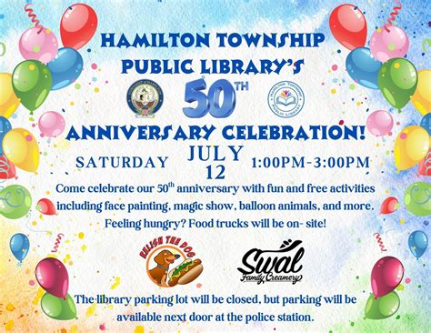 Calendar • Hamilton Township Public Library's 50th Anniversa