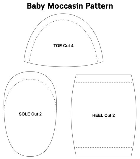 Baby Moccasin Pattern - 10 Free PDF Printables | Printablee