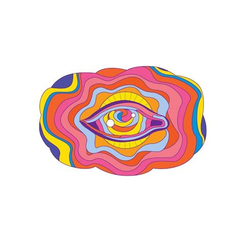 Premium Vector Psychedelic Eye Illustration Sticker Festival Colorful