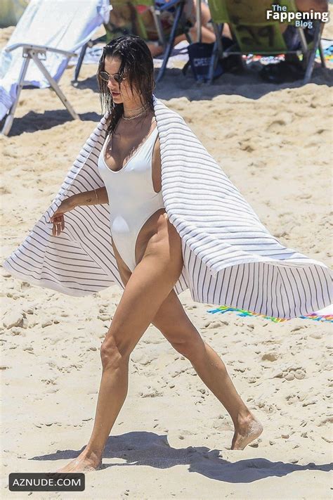 Alessandra Ambrosio Sexy Shows Off Her Gorgeous Curves And Figure In A Hot White Swimsuit At The