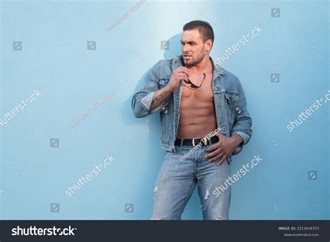 Man Jeanse Style Bare Torso Naked Stock Photo 2213634757 Shutterstock