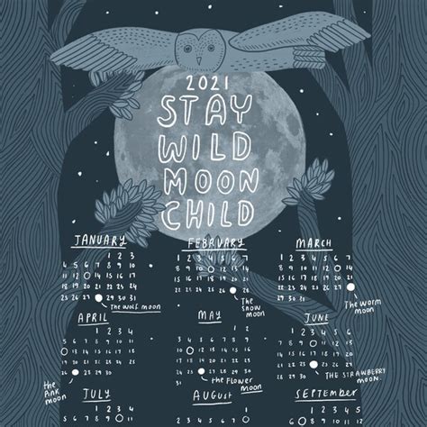 2021 Lunar Calendar Etsy