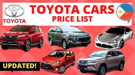 Toyota Philippines Price List 2024 Promo - Raye Valene