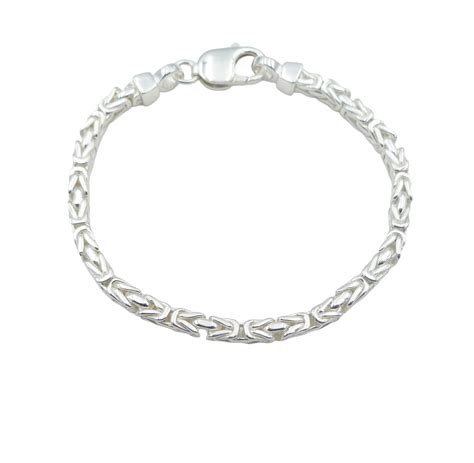 Silver Square Byzantine Bracelet James Hadley Jewellery