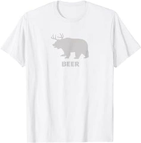 Deer Antlers Grizzly Bear Beer Funny Hunting Drinking T Shirt