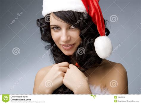 Santa Girl Stock Image Image Of Isolated Head Hair 12041113