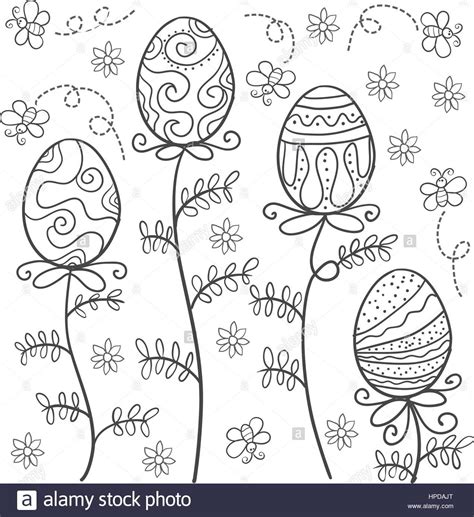 Diese Stock-Vektorgrafik herunterladen: Doodle von Ostern Stil mit Ei
