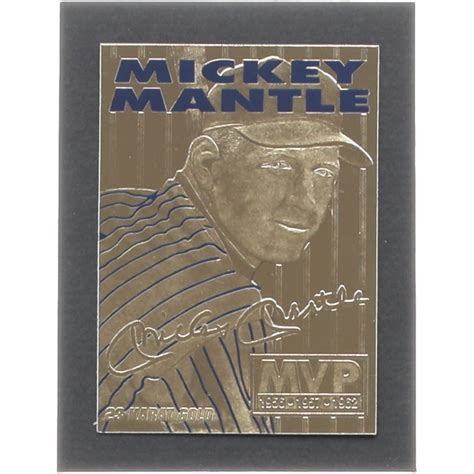 Mickey Mantle Bleachers Kt Gold Card Triple Crown Pristine