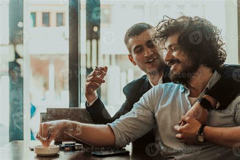 Portrait Of Multiethnic Diverse Gay Lgbt Romantic Male Couple Embracing And Showing Their Love