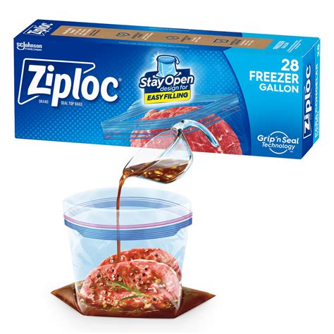 Snapklik Ziploc Gallon Food Storage Freezer Bags Stay Open Design