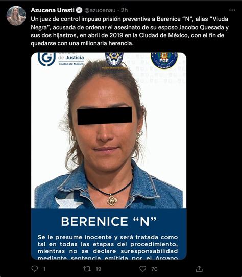 Berenice Alan S La Viuda Negra Recibe Prisi N Preventiva Por