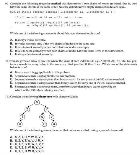 Solved The Next Two Questions Refer To The Following Chegg