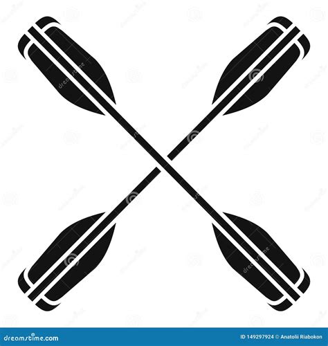Crossed Kayak Paddles Icon Color Outline Vector
