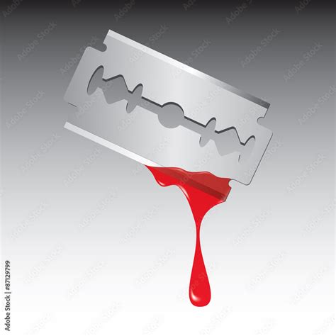 Razor Blade With Blood Stock Vector Adobe Stock