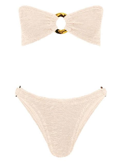 Hunza G Neutral Gloria Crinkle Bikini Hunza G