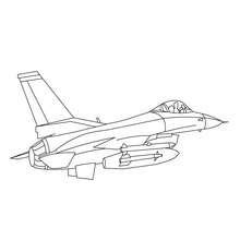 Kampfjet zum ausmalen zum ausmalen - de.hellokids.com