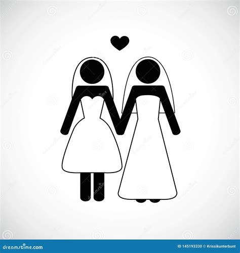 Lesbian Marriage Wedding Woman Love Stock Vector Illustration Of Celebrate Happy 145193330