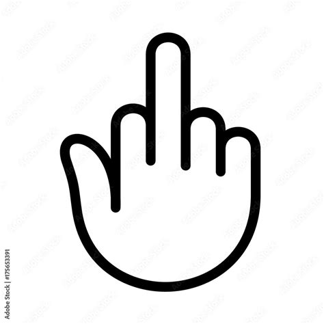 Fuck You Hand Finger Vector Logo Outline Style Vector De Stock Adobe Stock