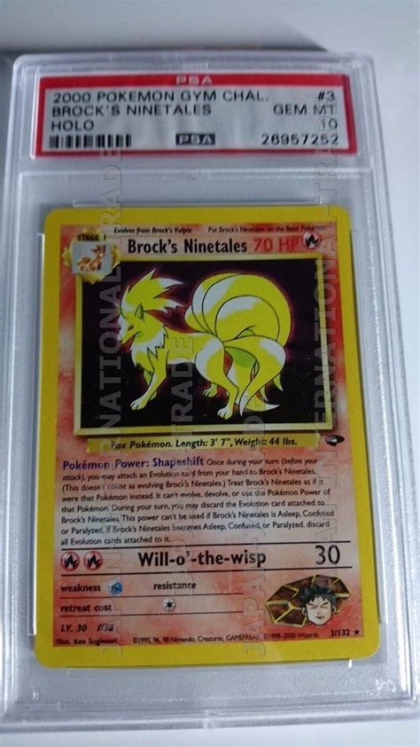 PSA 10 UNLIMITED GYM CHALLENGE BLAINE S NINETALES 3 132 CARD HOLO 2000