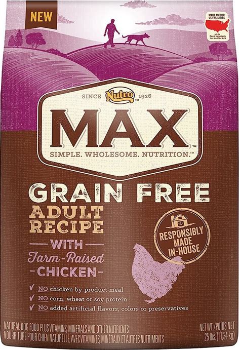 NUTRO Max Grain-Free Adult Recipe with Farm-Raised Chicken Dry Dog Food ...